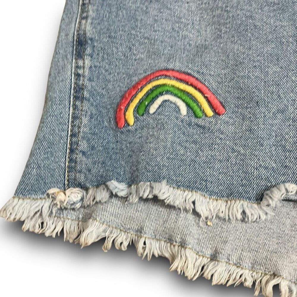 Mossimo Supply Co. Blue Jean Shorts with Rainbow Straps “Queen” - Picture 4 of 8